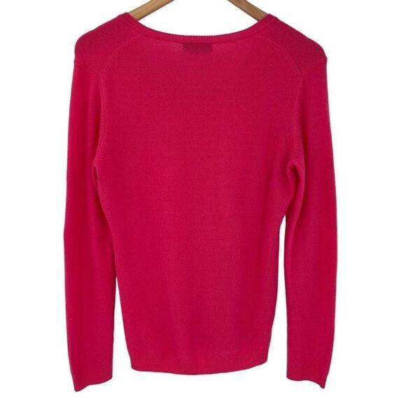 Charter‎ Club Luxury Cashmere V-Neck Long Sleeve Sweater Women Small Pink Barbie - Picture 2 of 3